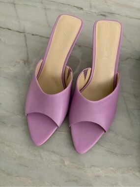 Marc Cain Lilac Pointed Open-Toe Mule Sandals